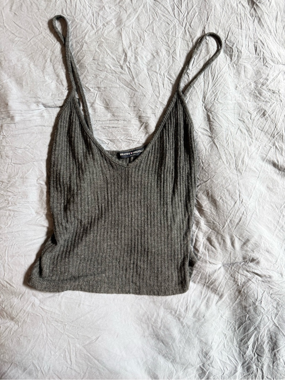 Brandy Melville Ribbed Knit Cami Tank Top - Grey